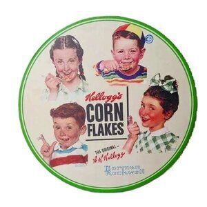 Norman Rockwell Kellogg’s Cornflakes Round Cardboard Box Retro‎ 50's 60's